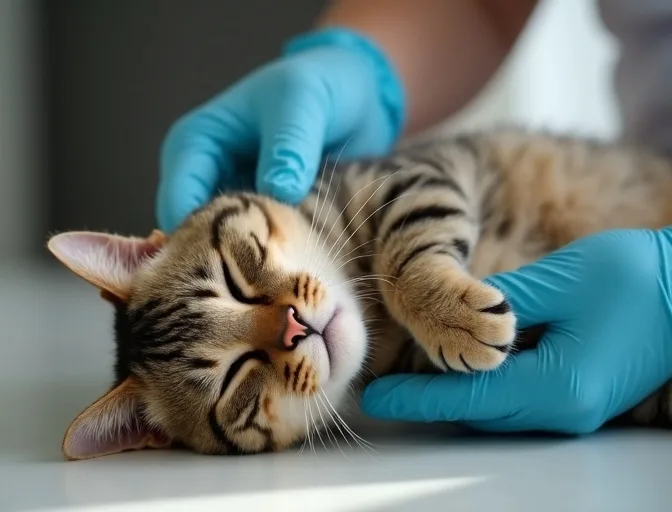 Specialist carefully handling a deceased cat with dignity in Fyansford